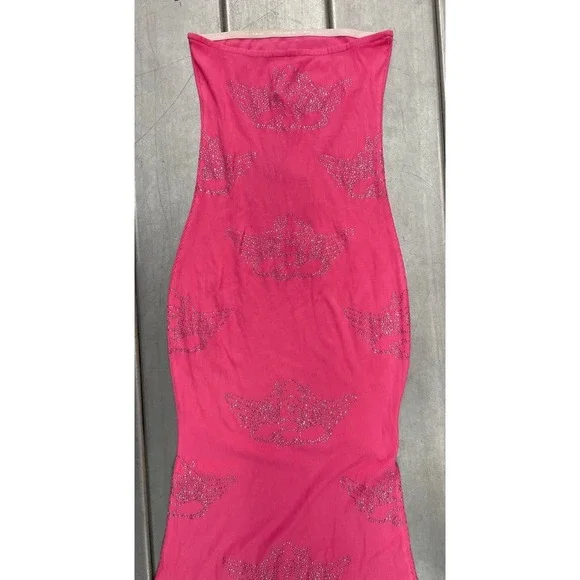 Boys Lie Urban Outfitters Be Mine Diamante Maxi Dress Womens Small Pink Angels - Picture 13 of 14